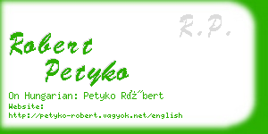 robert petyko business card